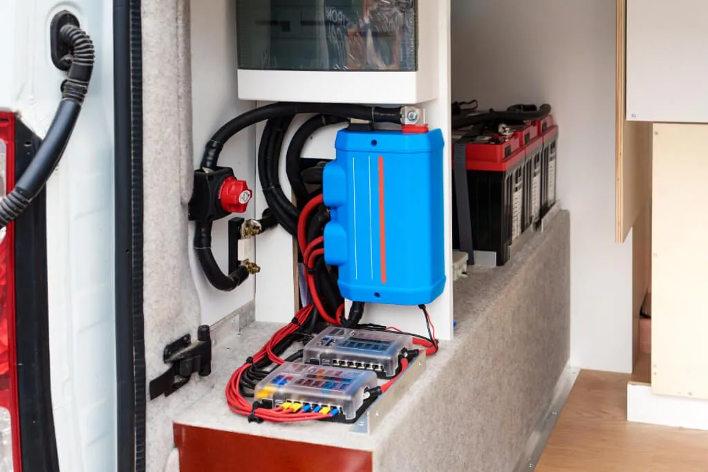 electrical-installation-chargers-fuses-in-a-self