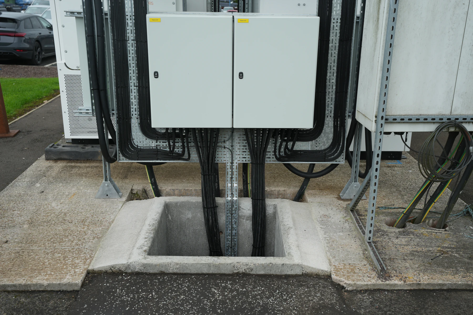 Battery storage cabinets and cabling at McCloskey International (photo 4 of 4)